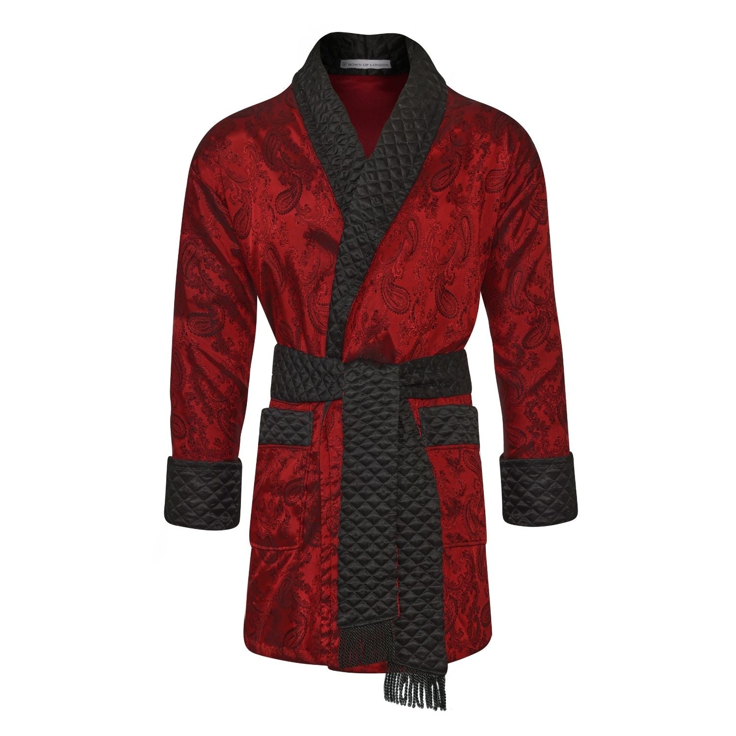 Clarke men's smoking jacket in red paisley – smoking robe for men