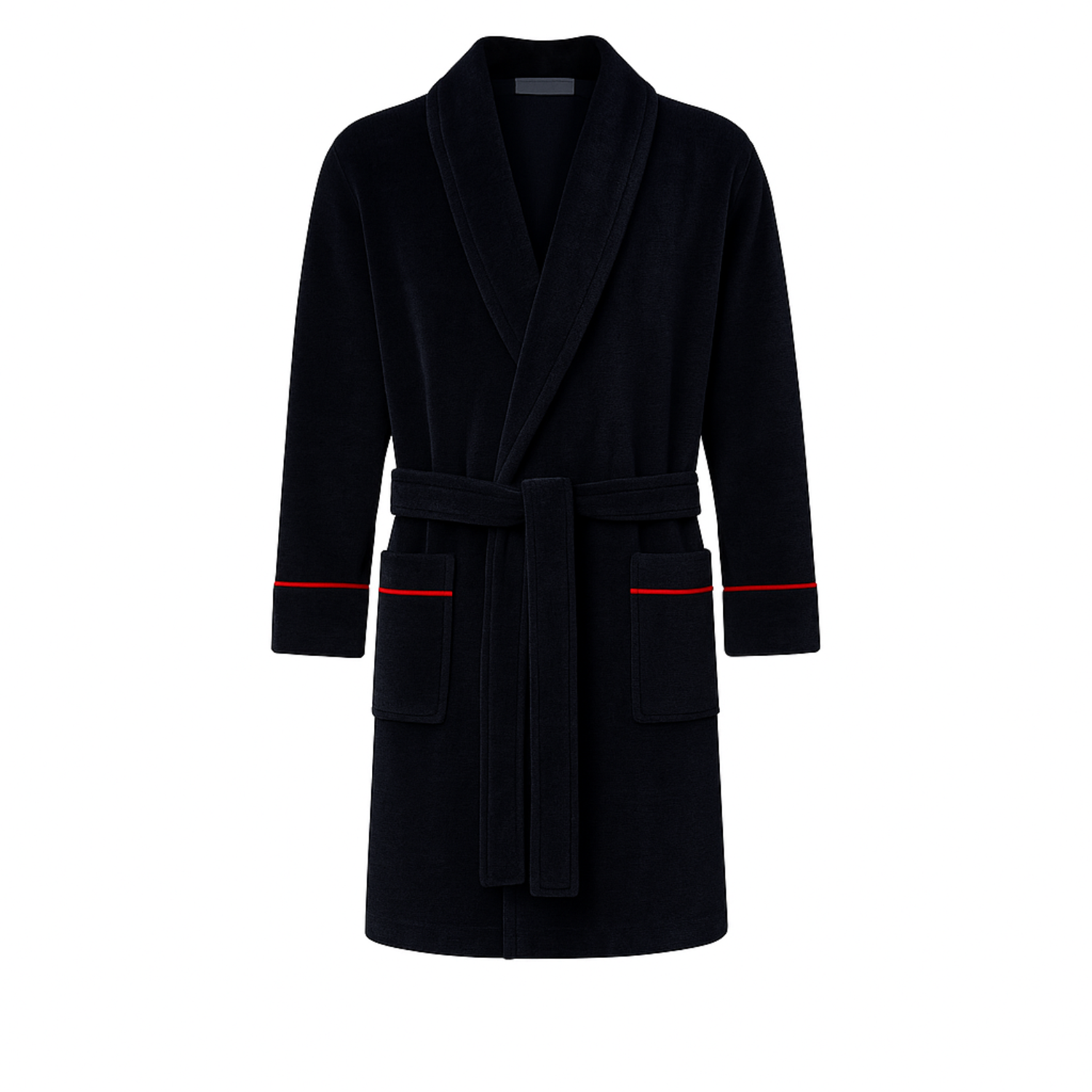 Rockefeller Luxury Cotton Short Velvet Smoking Jacket in Navy