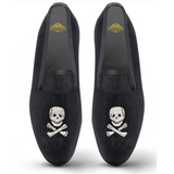 Men's Velvet Loafer/Slipper Shoe Skull