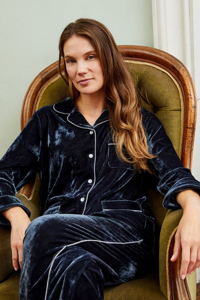 Women's Gray Velvet Pajamas | Pajama Collection | Bown of London