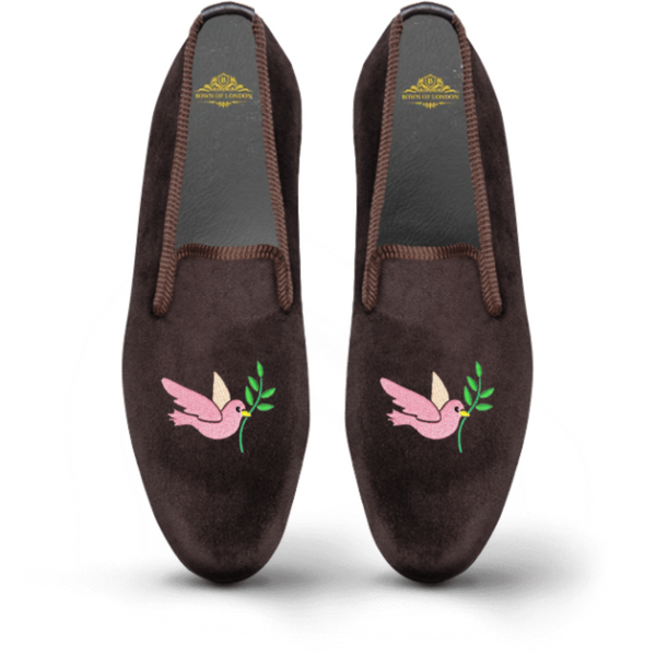 Handmade Velvet Loafers/Slippers with White Tassels By Bown of London Amazon.com | FERUCCI Handmade White Men Velvet Slippers  main image 2