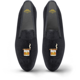 Men's Velvet Loafer/Slipper Shoe Cigar on Whiskey Glass