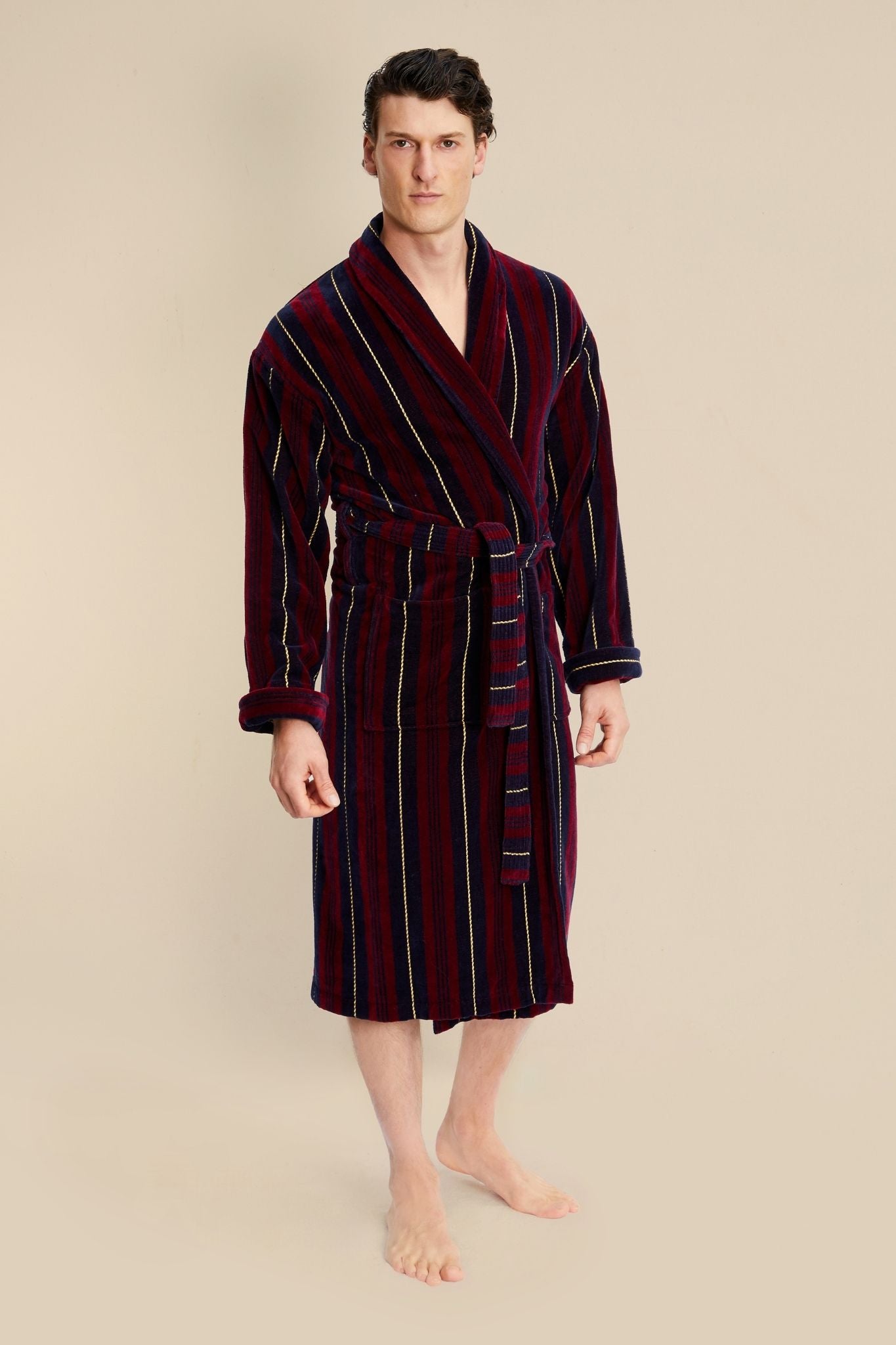 Marchand Men's Bathrobe - Model Front | Bown of London