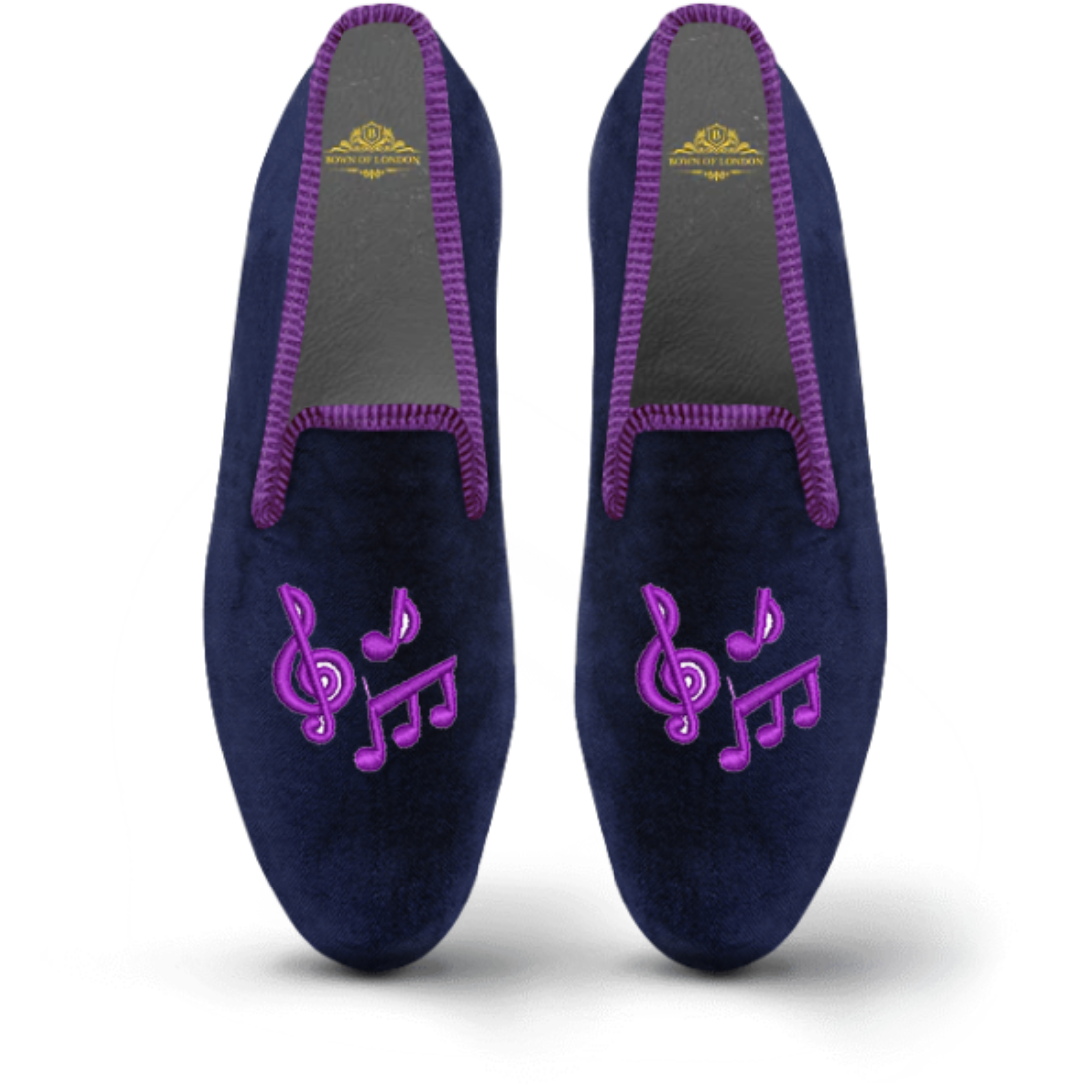 Women's Velvet Loafer/Slipper Shoe Musical Notes