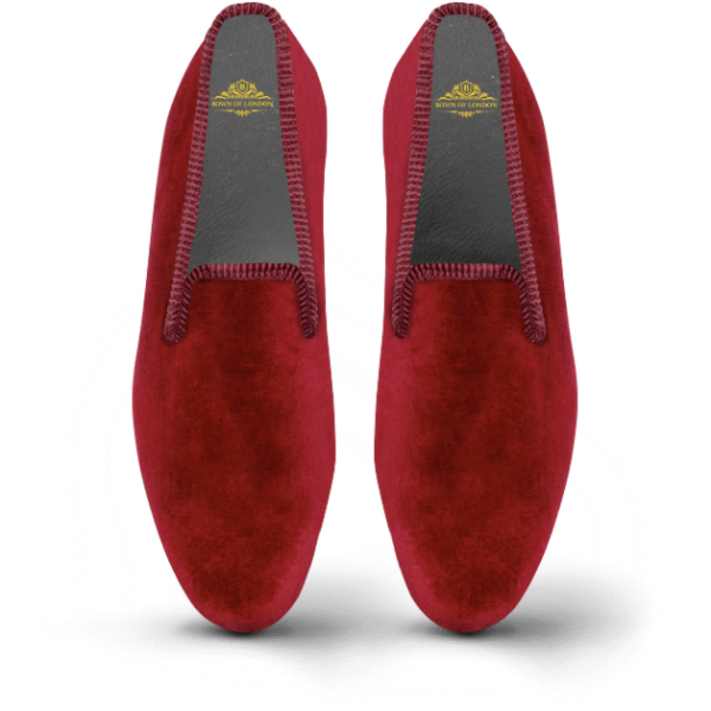 Men's Velvet Loafer/Slipper Shoe Plain Maroon