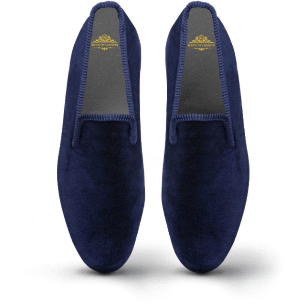 Men's Velvet Loafer/Slipper Shoe Plain Navy Blue