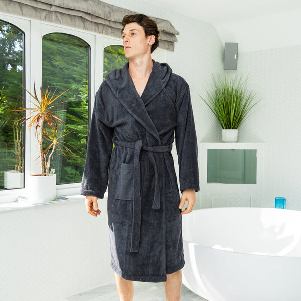 Grey towelling robe online