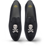 Men's Velvet Loafer/Slipper Shoe Skull