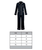 Hera Womens Black Satin Pajamas - Size Chart | Bown of London