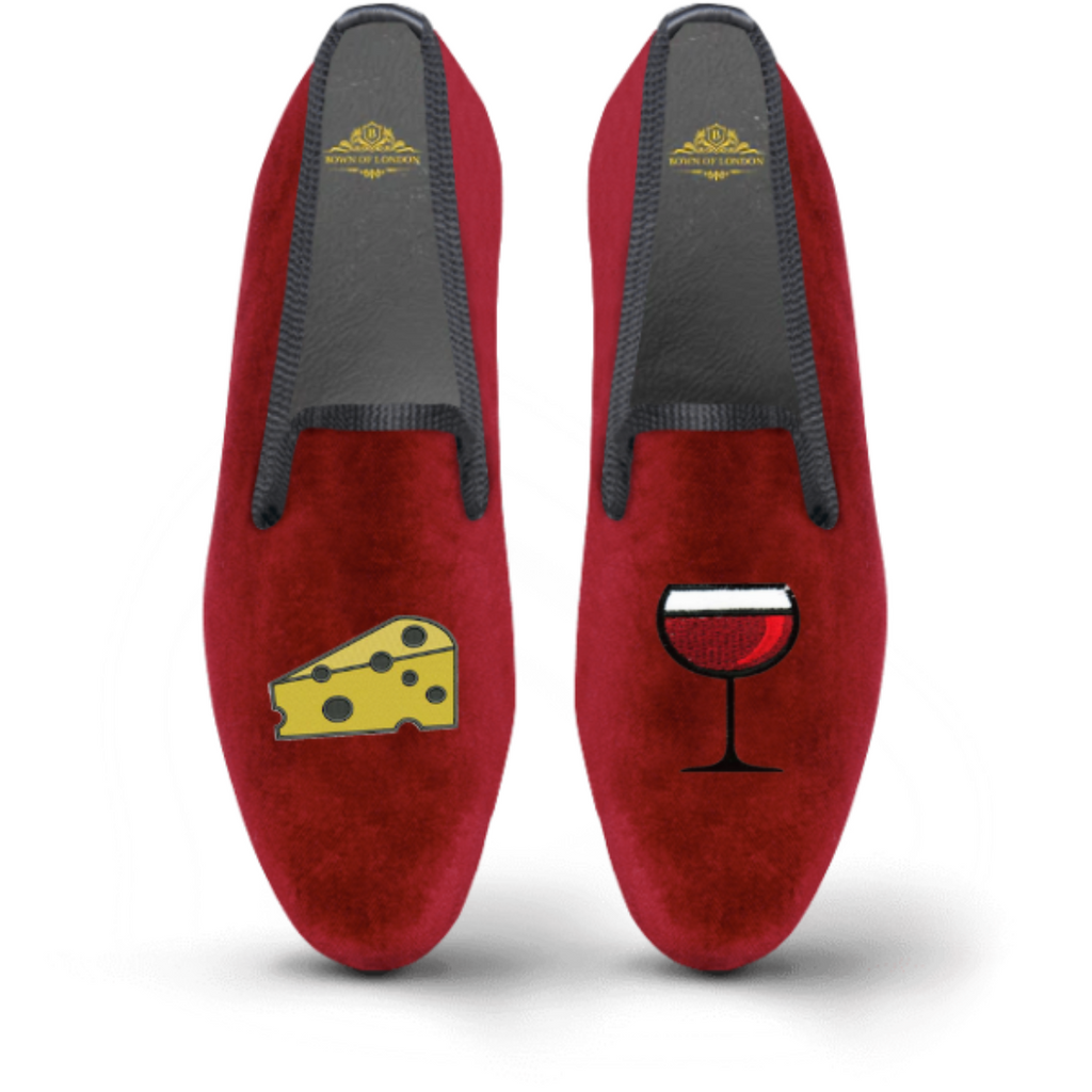 Men's Velvet Loafer/Slipper Shoe Wine & Cheese