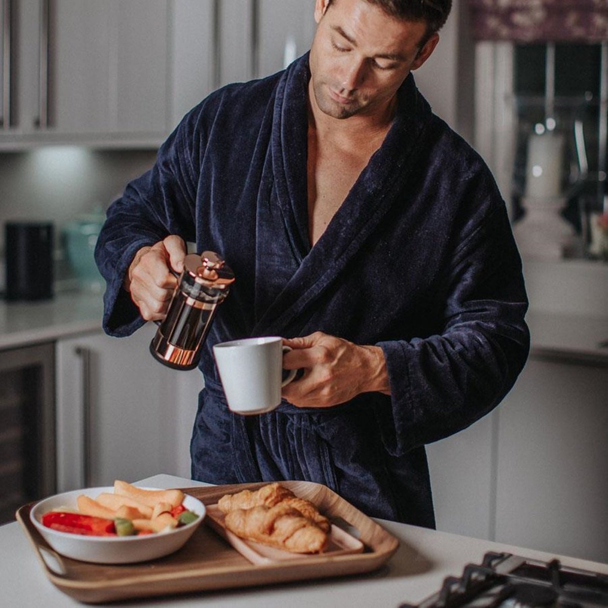 Men's Designer Robe - Baron Navy Main Image
