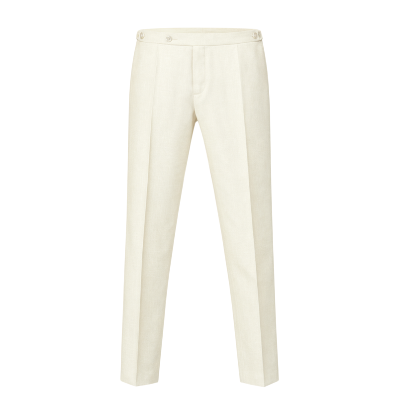 White dress pants on a white background