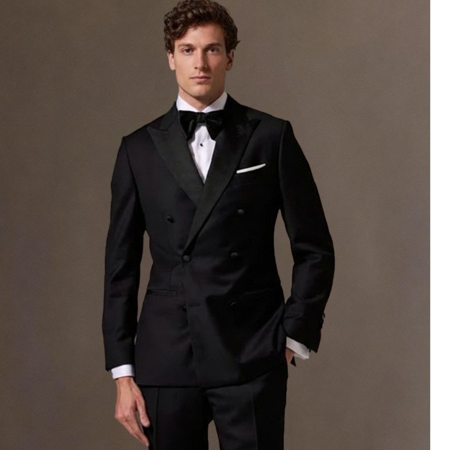 Made to measure Men's Double Breasted Black Tuxedo Jacket