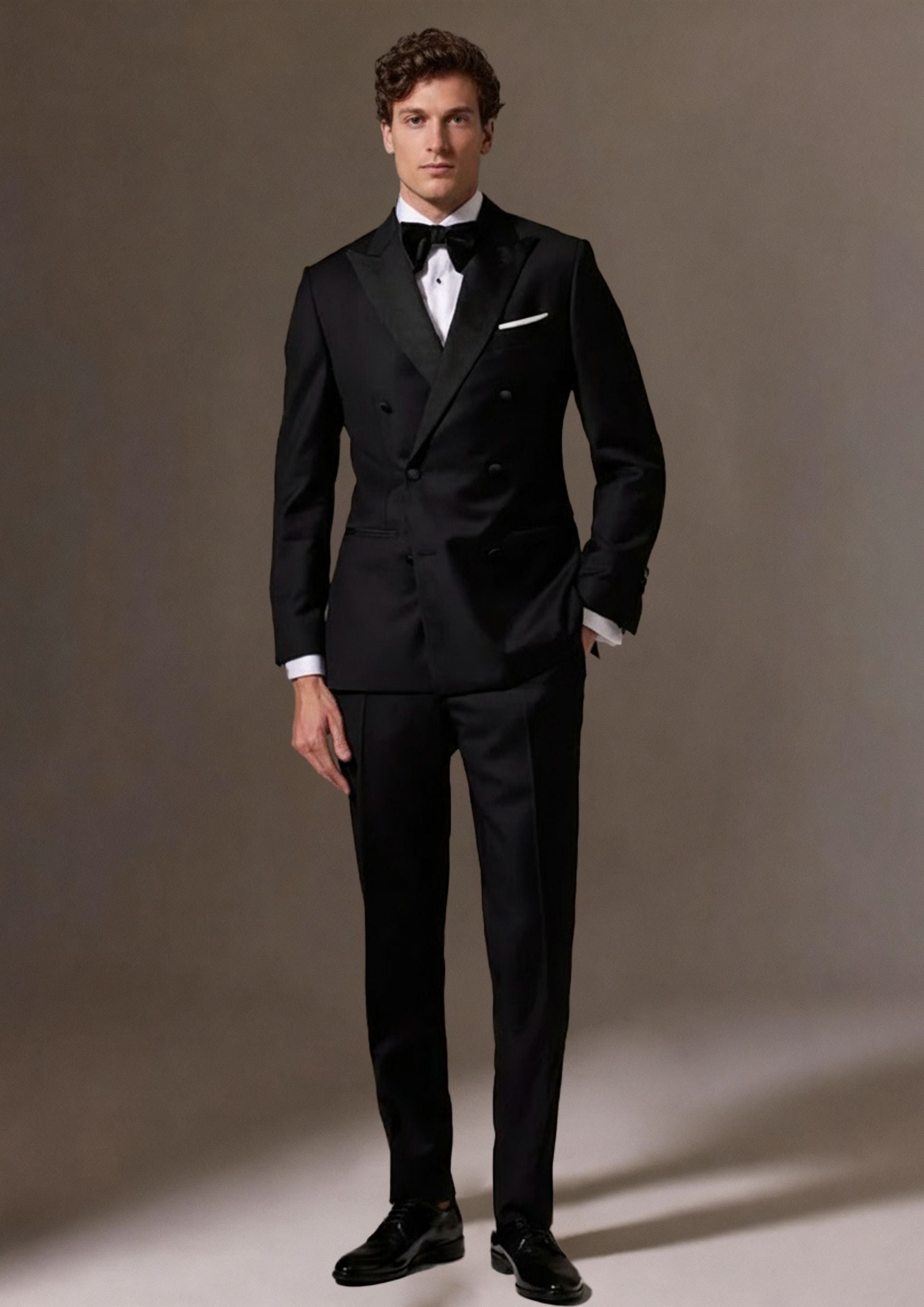 Made to measure Men's Double Breasted Black Tuxedo and Trousers