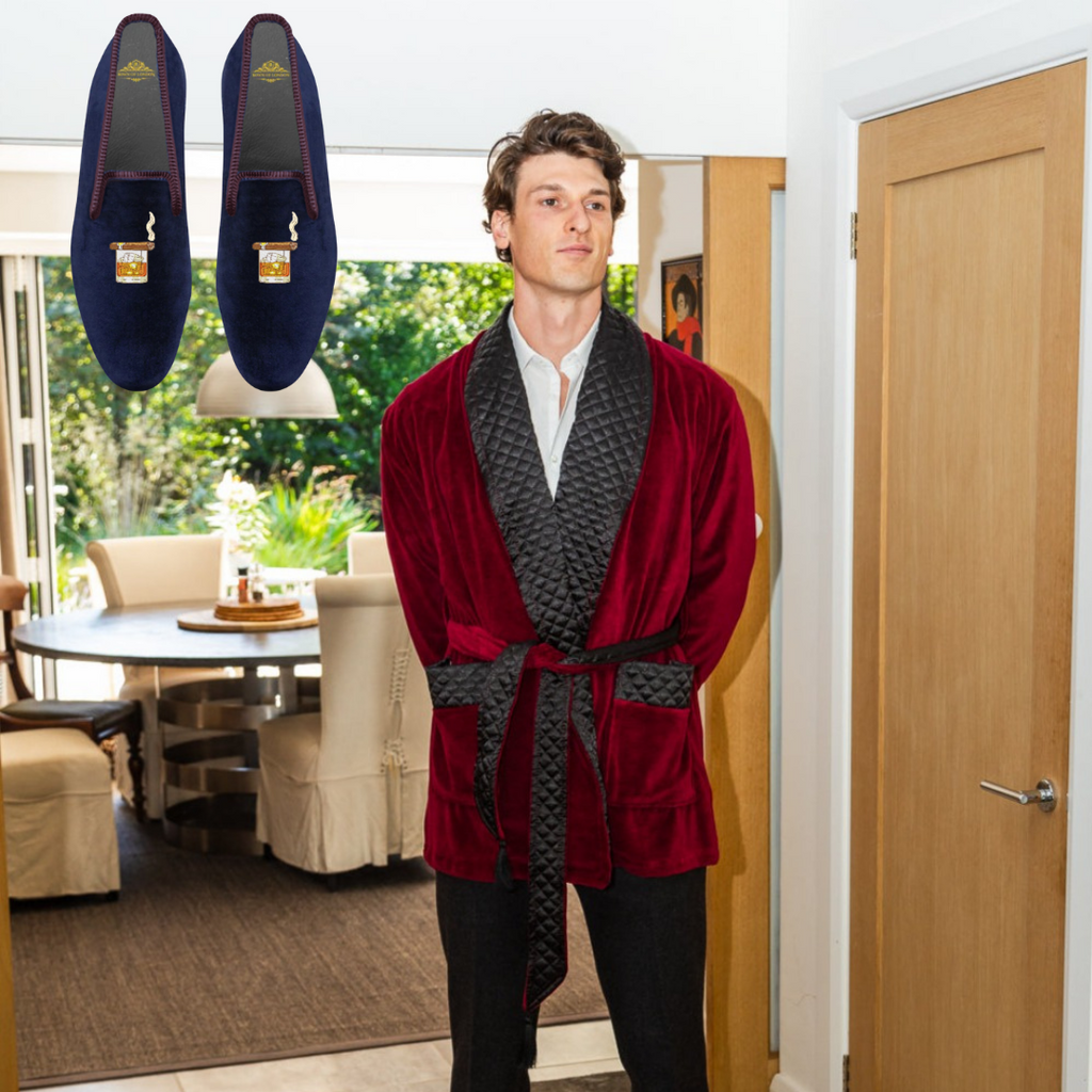 Belgravia Smoking Jacket Cigar Velvet Loafers