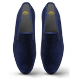 Velvet Loafer/Slipper Plain Navy Blue
