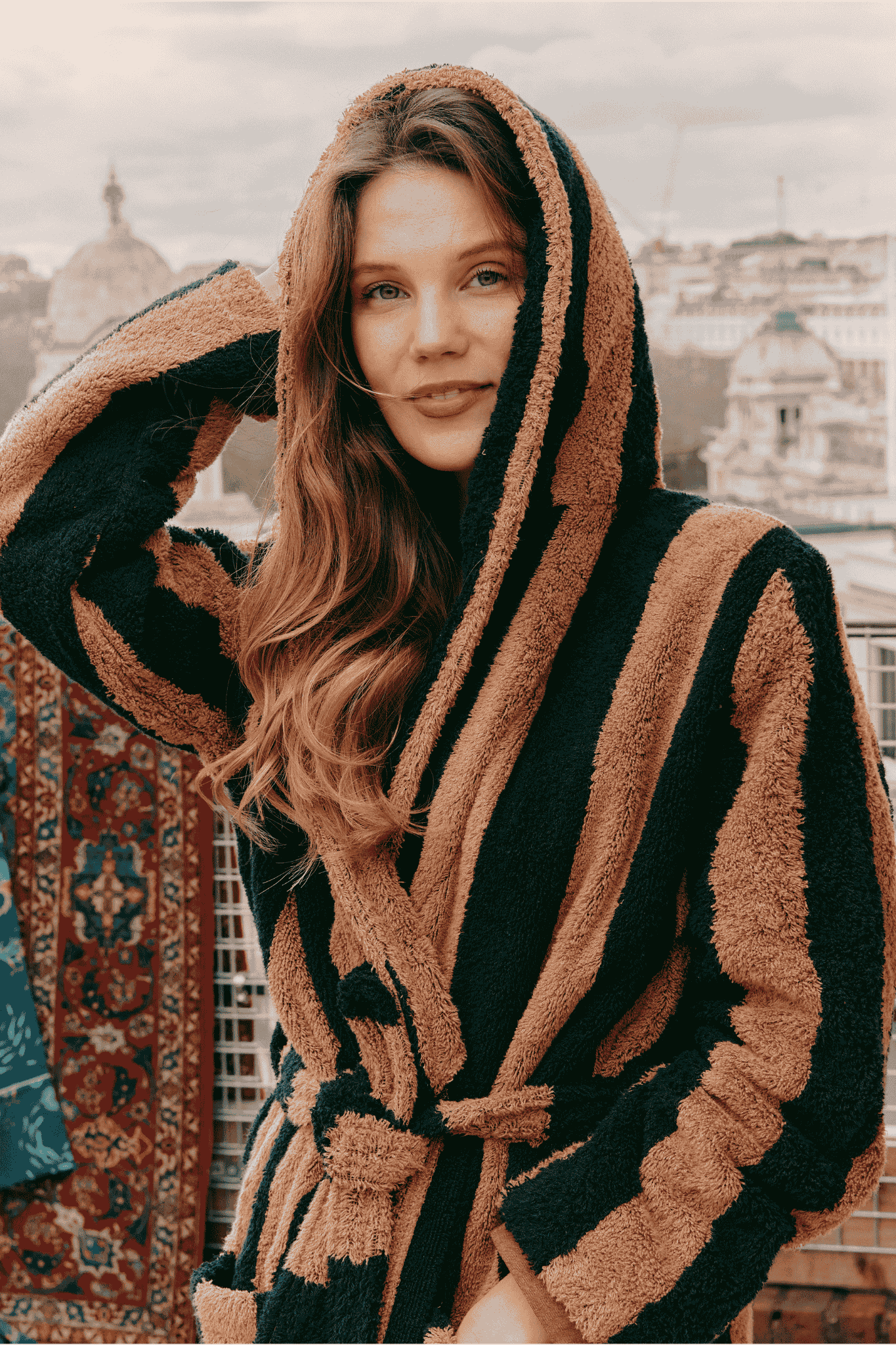 Women's Hooded Extra Long Bathrobe - Miami | Bown of London Women's Hooded Extra Long Bathrobe - Miami | Bown of London
