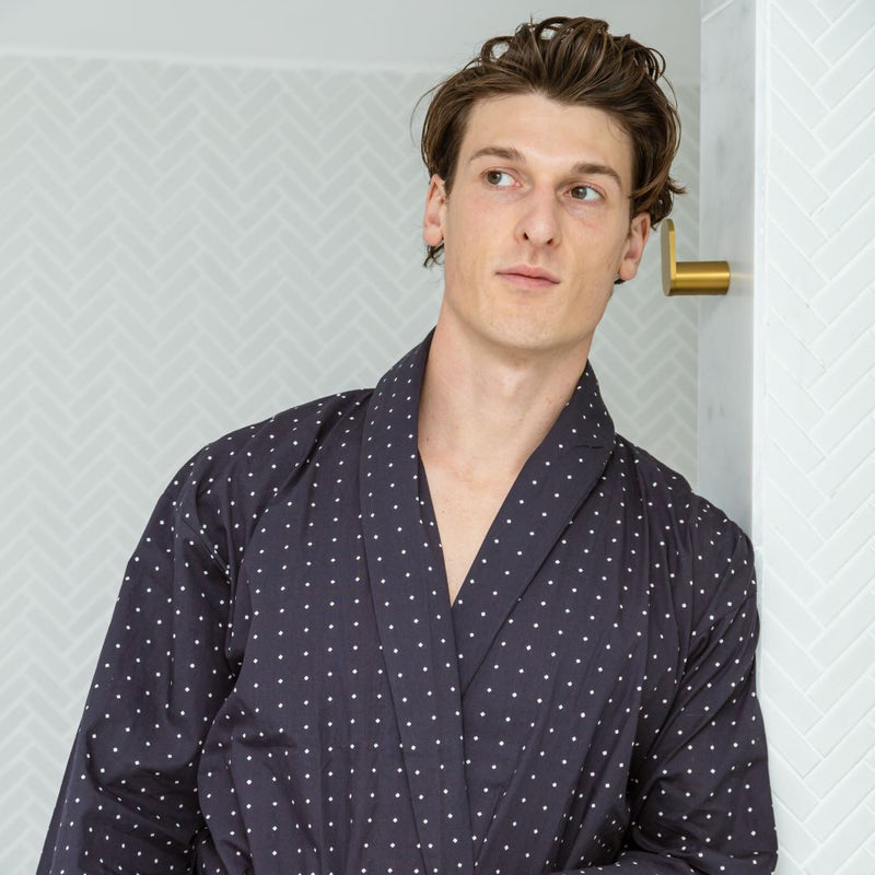 Lightweight Men's Bathrobe - Atlas Grey Main Image