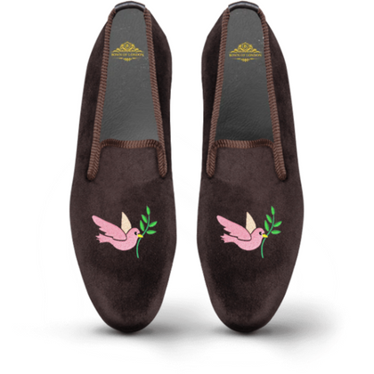 Women's Velvet Loafer/Slipper Shoe Bird - Bown of London