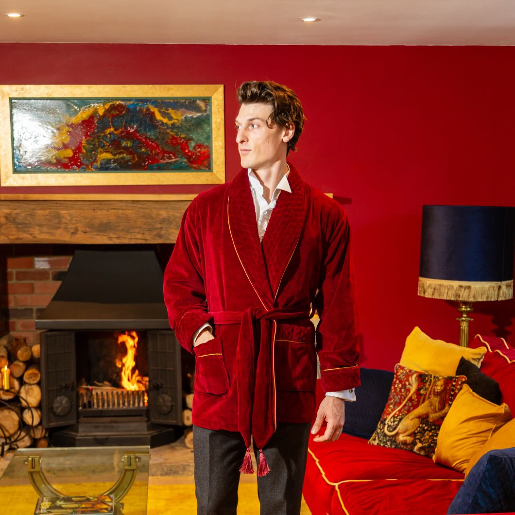 Short Burgundy Smoking Jacket Burgundy Velvet Loafer