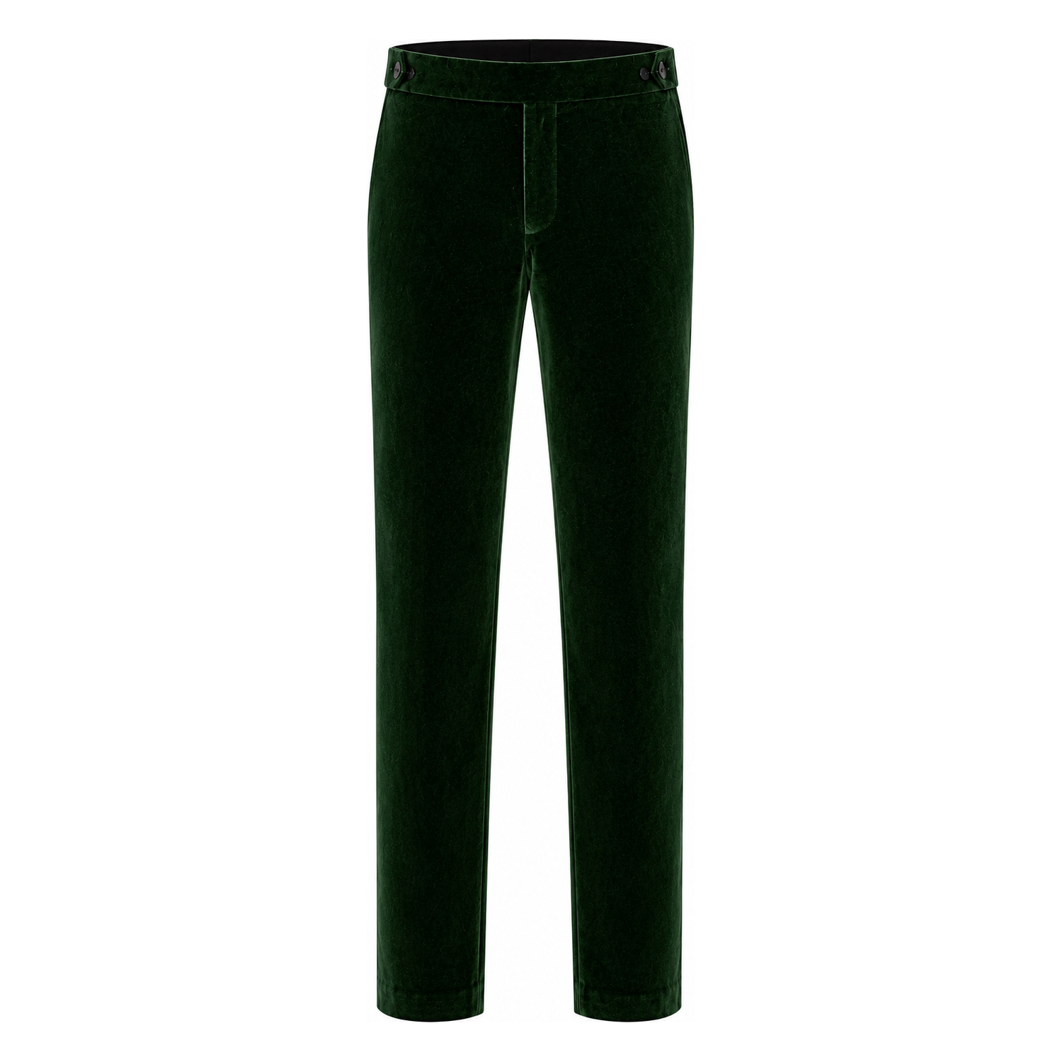 Men's Italian velvet green trousers - front view