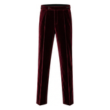 Men's Italian velvet maroon trousers