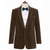 Dark Brown Single Breasted Velvet Blazer - Bown of London