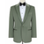 Green velvet jacket with a black bow tie on a mannequin - Bown of London

