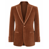 Made to measure Men's Single Breasted Light Brown Velvet Jacket