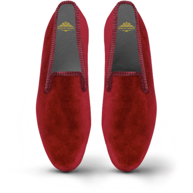 Men's Velvet Loafer/Slipper Shoe Plain Maroon