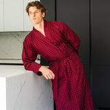 Lightweight Men's Bathrobe - Tosca Red