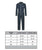 Poseidon Mens Blue Satin Pajamas - Size Chart | Bown of London