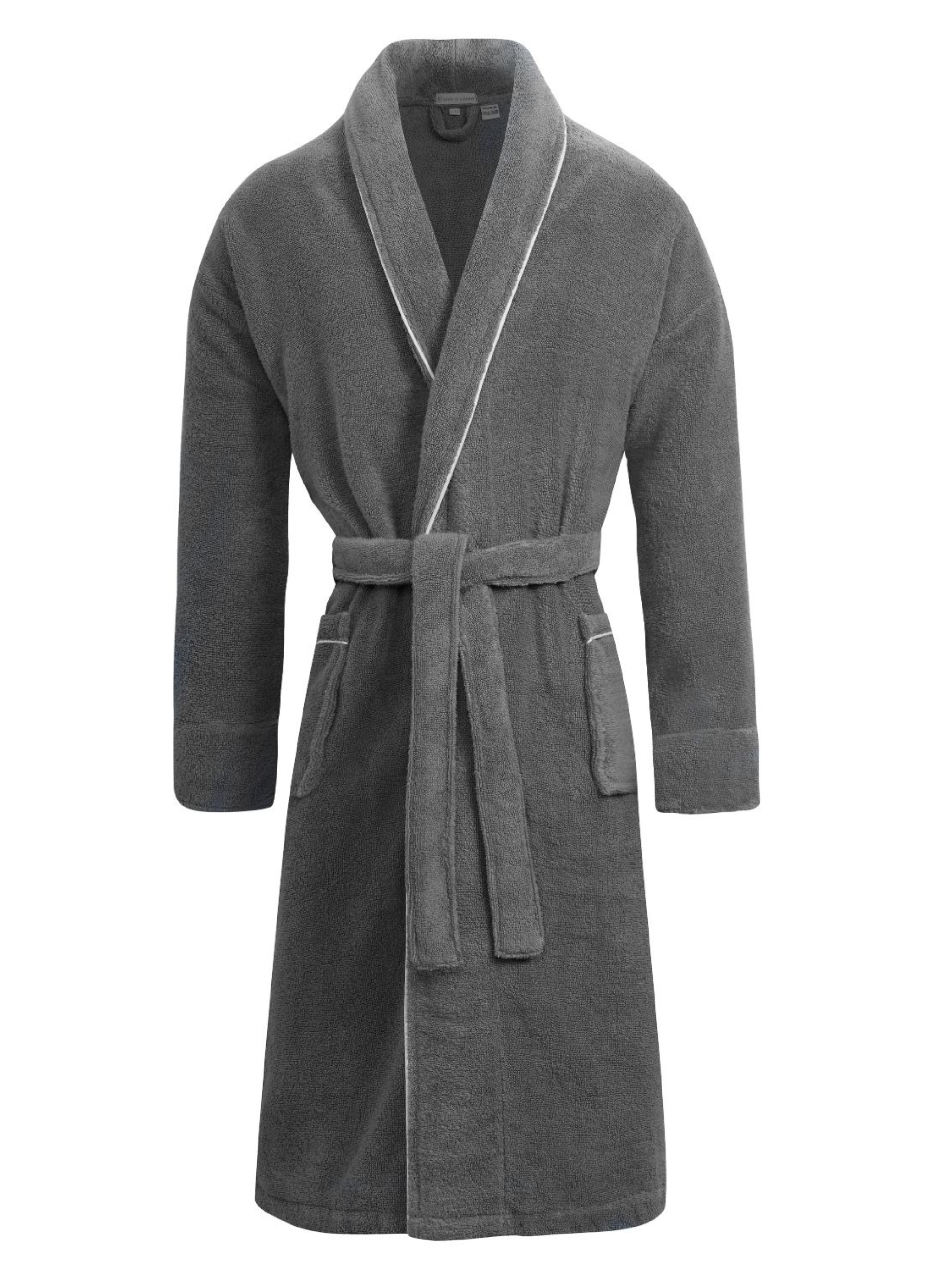 Men's Gray Towelling Bathrobe - Europa