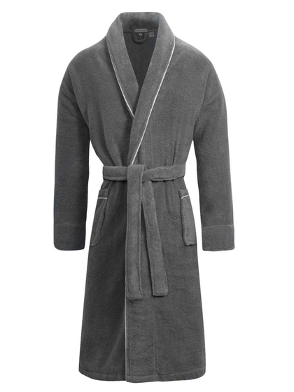 Men's Gray Towelling Bathrobe - Europa