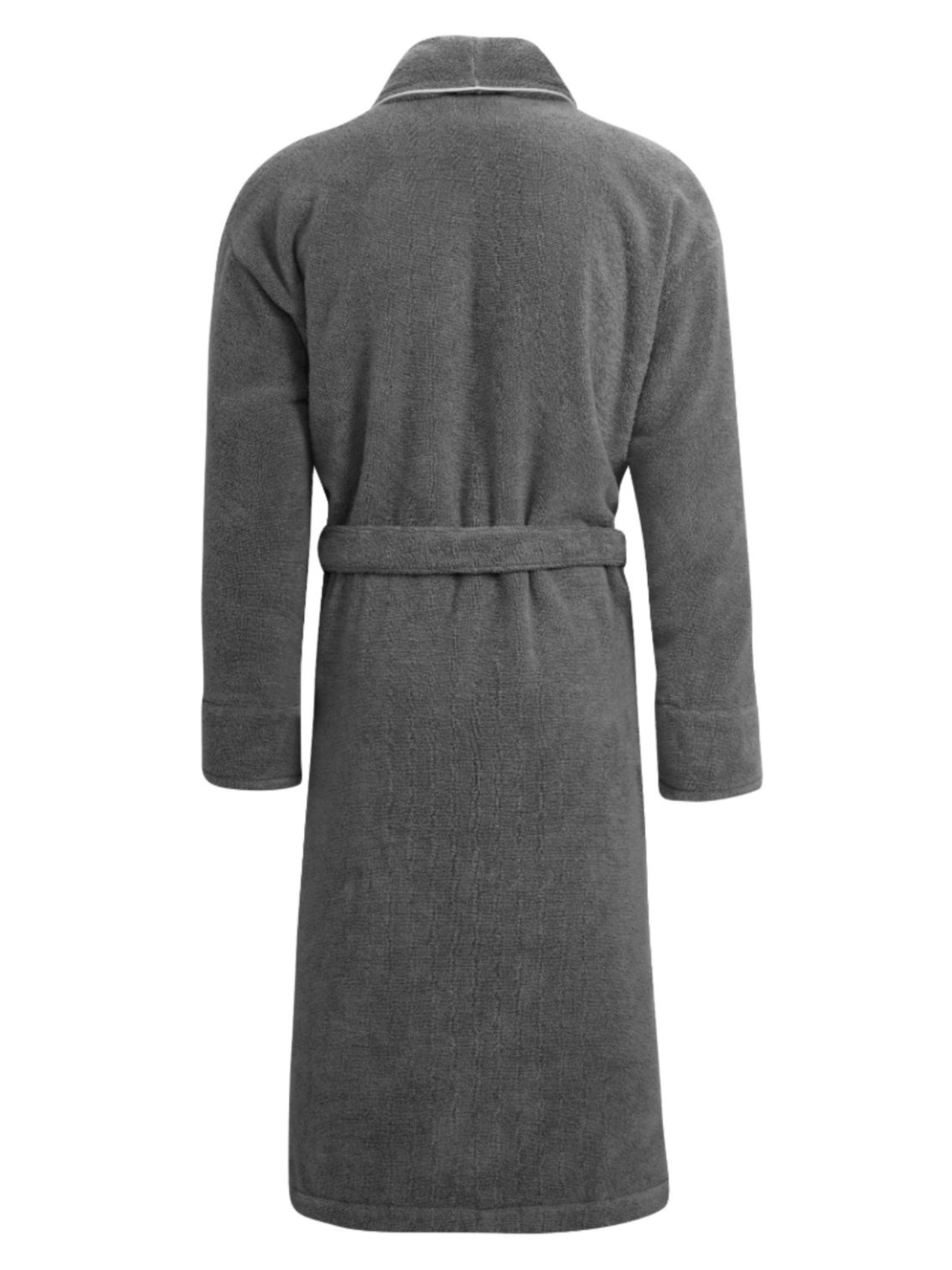 Men's Gray Towelling Bathrobe