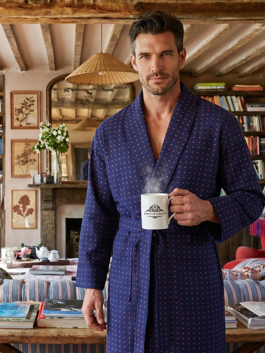 Lightweight Men's Bathrobe - Pacific
