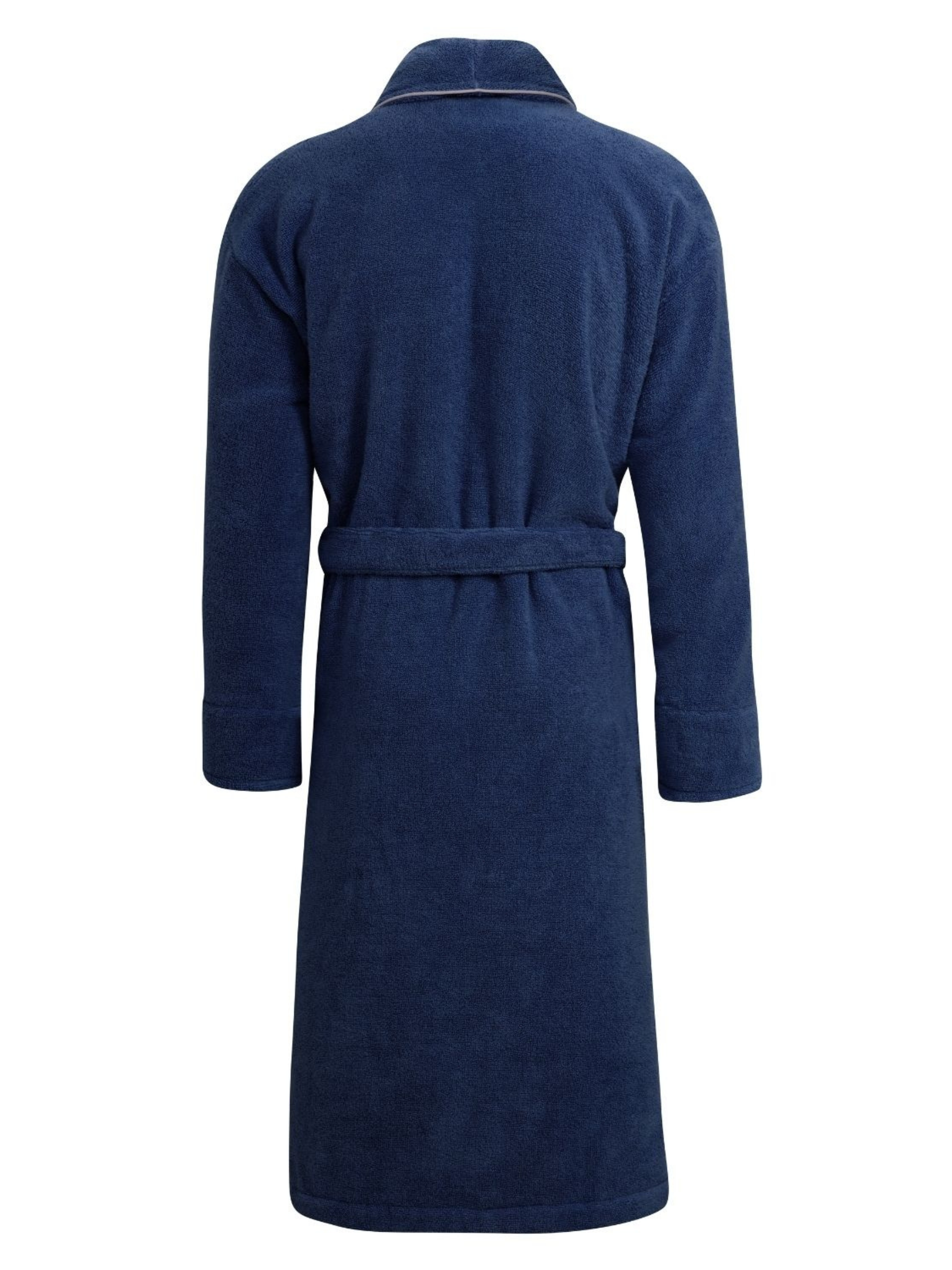 Men's Navy Towelling Bathrobe