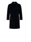 Rockefeller Luxury Cotton Short Velvet Smoking Jacket in Navy