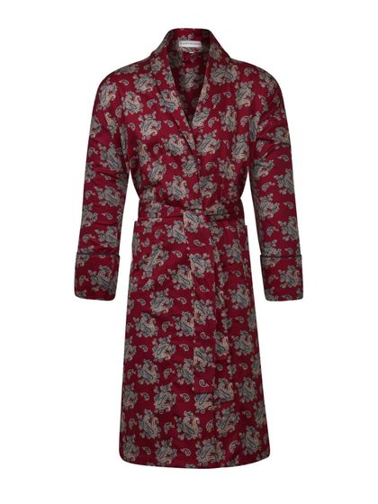 Lightweight Men's Robe - Gatsby Paisley Wine