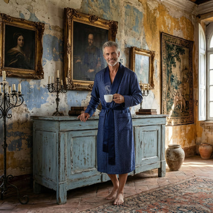 Lightweight Men's Dressing Gown - Oxford