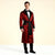 Gable Mens Long Smoking Jacket - Claret