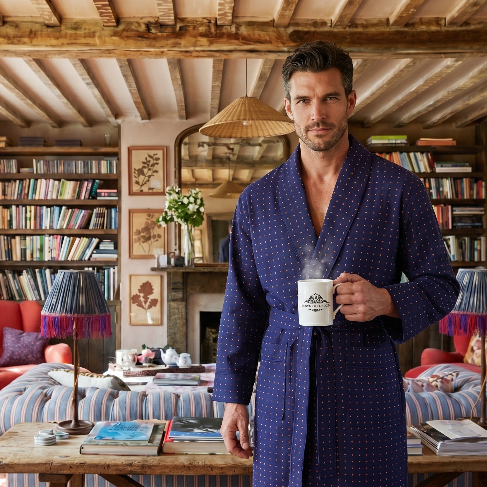 Lightweight Men's Bathrobe - Pacific | Bown of London 4XL Lightweight Men's Bathrobe - Pacific | Bown of London 4XL