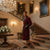 Astor Luxury Cotton Long Velvet Smoking Jacket in Burgundy