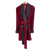 Belgravia Luxury Cotton Short Velvet Smoking Jacket in Burgundy Smoking Jacket | Bown of London