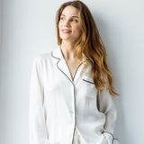 Ladies Vegan Silk Pajama - Zumra Pearly Print