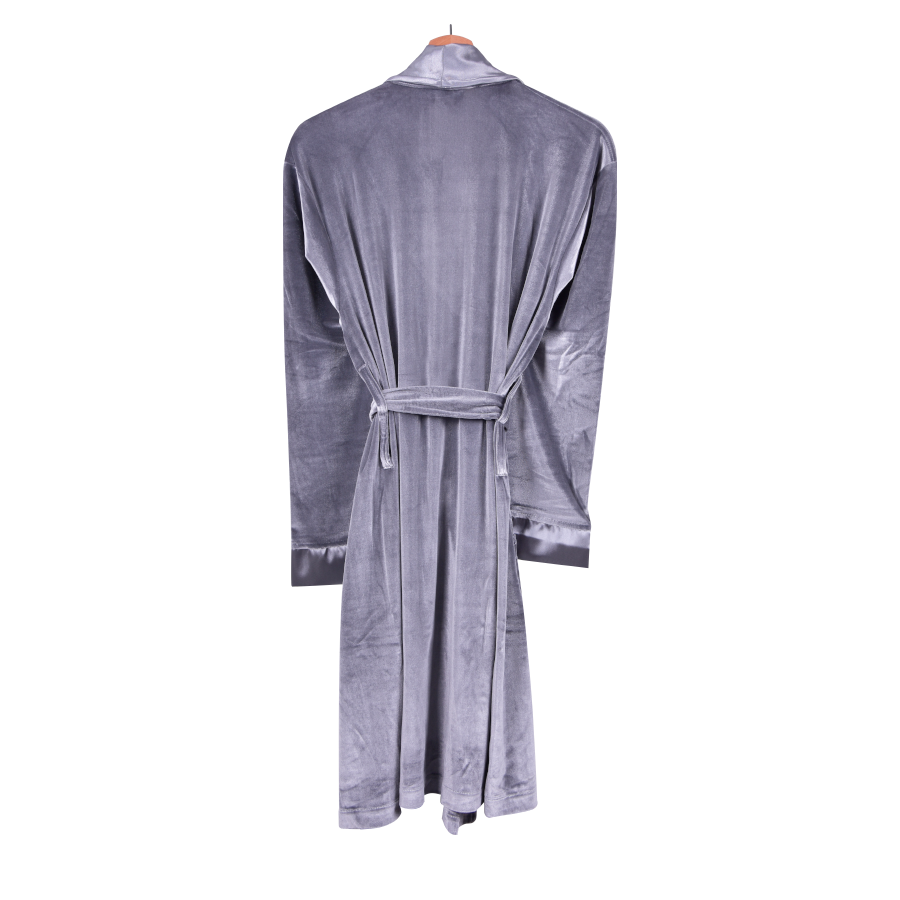 Lunar Ladies Velvet Robe in Gray - Main Image