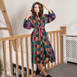 Women's Hooded Robe - Patchwork