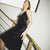 Bushra Vegan Silk Black Cupro Midi Dress